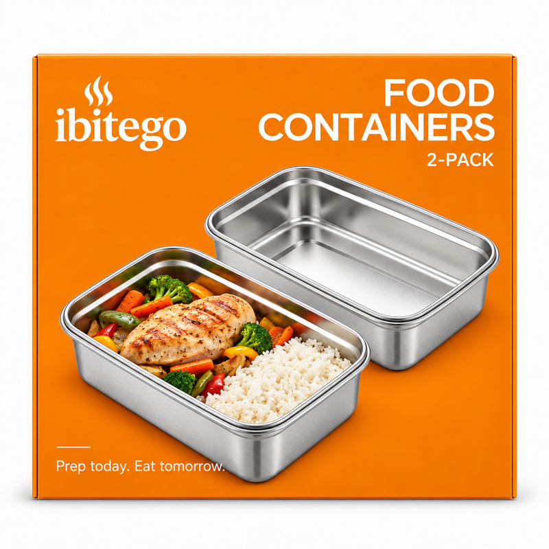 ibitego™ Stainless Steel Food Containers, 2-Pack